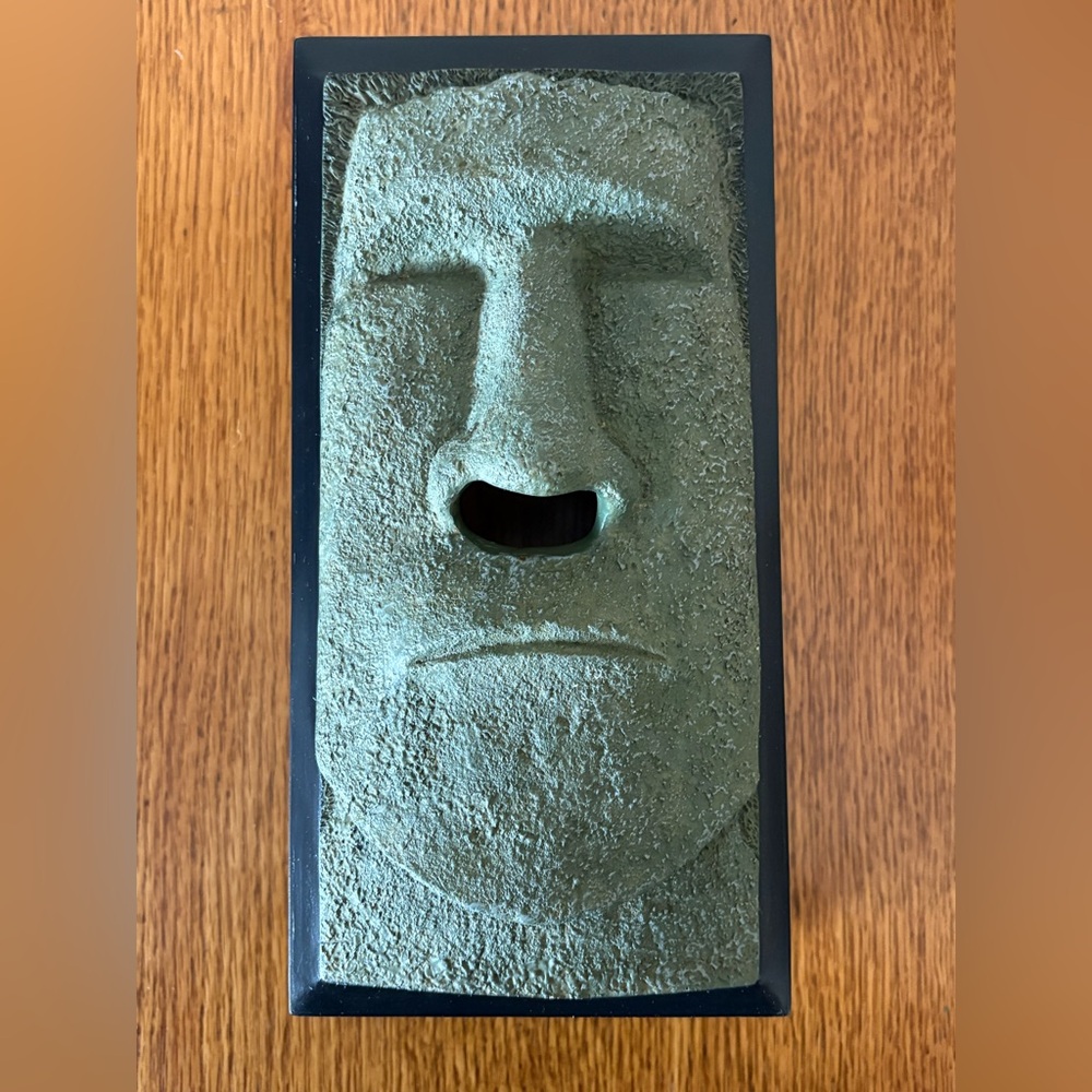 Vintage Rotary Hero Inc. Tiki Moai Tissue Box Cover Holder Easter Island Japan